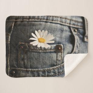 Blumen   Daisy in Jeans Pocket Sherpadecke