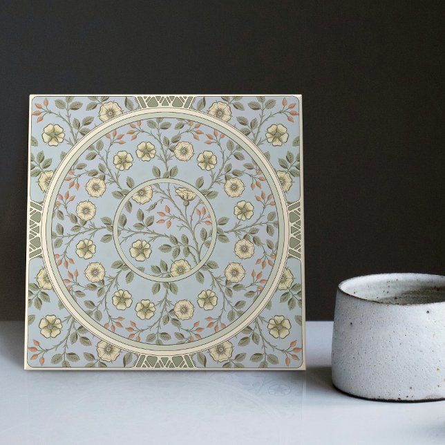 Blumen-Daisy-Muster von William Morris Fliese (Von Creator hochgeladen)