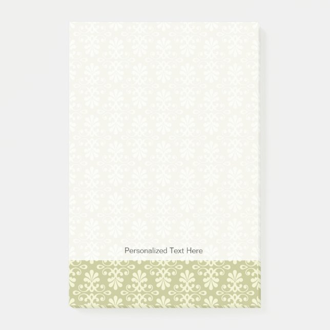 Blumen-Damask-Tapete Post-it Klebezettel (Vorderseite)