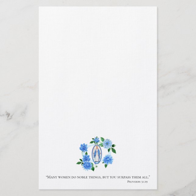 Blumen| Dame der blauen Dahlie-der Jungfrau Mary Briefpapier (Vorderseite)