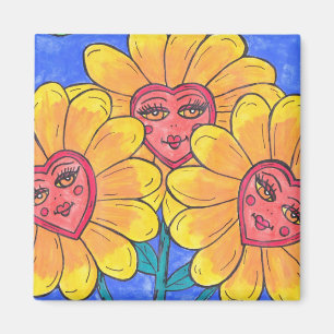 Blumen-Damen-Magnet Magnet