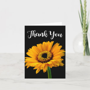 Blumen Dankeschön Gelbe Orange Blume Schwarz Dankeskarte
