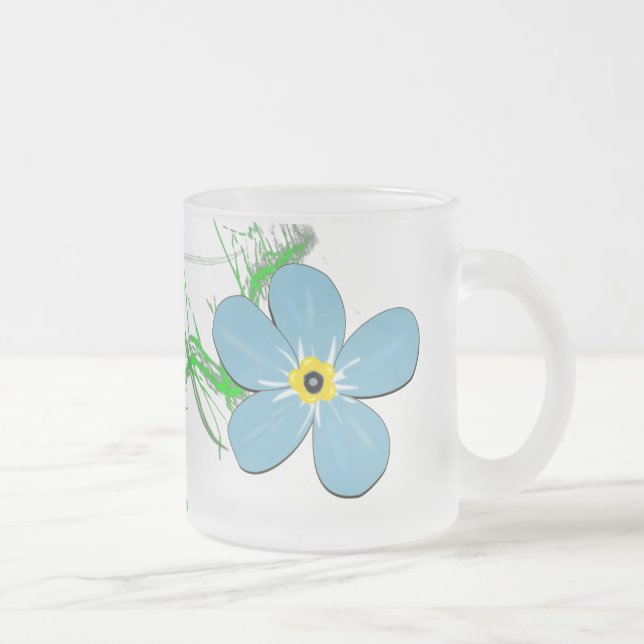 Blumen-Dekor Mattglastasse (Rechts)