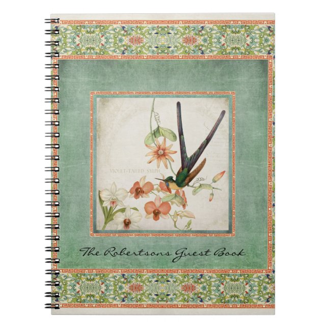 Blumen der Chinoiserie-Vintage Kolibri-n Notizblock (Vorderseite)