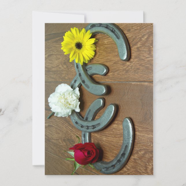 Blumen der dreifachen Krone und HufeisenParty Einladung (Vorderseite)