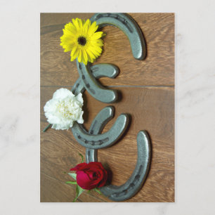 Blumen der dreifachen Krone und HufeisenParty Einladung