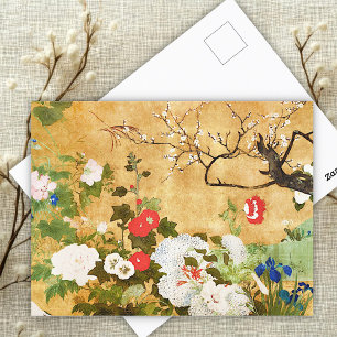 Blumen der vier Jahreszeiten, Saito Ippo, Asiatisc Postkarte