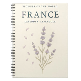 Blumen der Welt — Frankreich Lavendel Notizblock