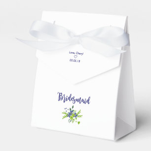 Blumen Design with Bridesmaid in Blue & Green Geschenkschachtel