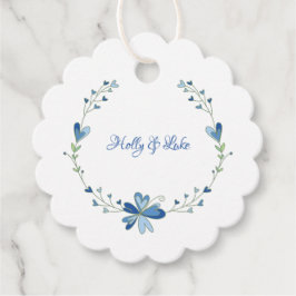 Blumen Design with Hearts in for Blue Events Geschenkanhänger