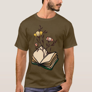 Blumen, die aus einem Vintage-Buch wachsen T-Shirt