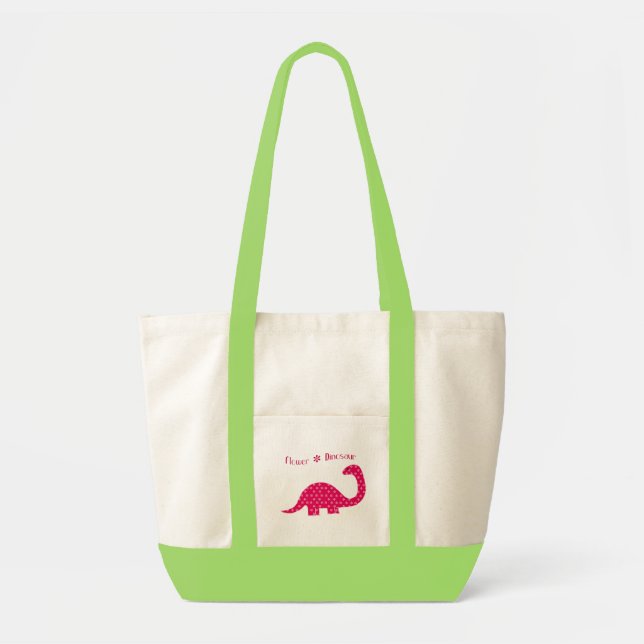 Blumen-Dinosaurier-Akzent-Tasche Tragetasche (Vorne)