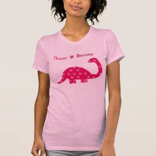Blumen-Dinosaurier - Rosa T-Shirt