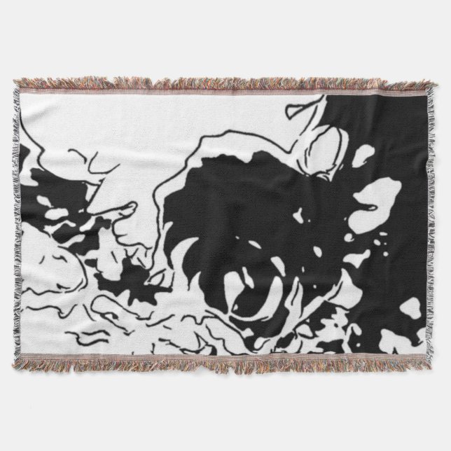 Blumen-Doodle Decke (Vorderseite)
