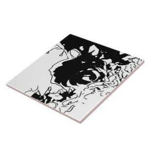 Blumen-Doodle Fliese