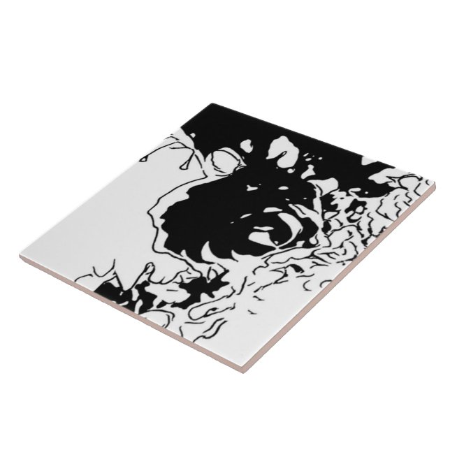 Blumen-Doodle Fliese (Seite)