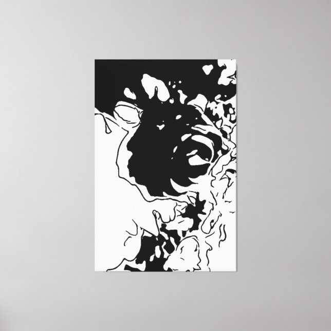 Blumen-Doodle Leinwanddruck (Vorderseite)