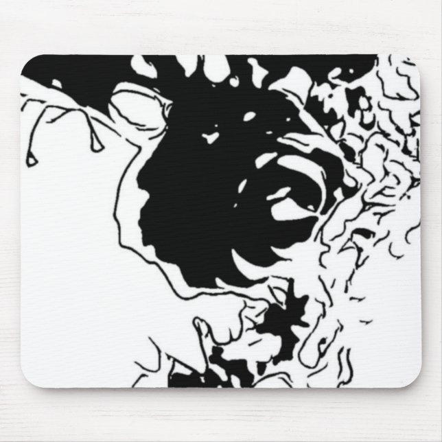 Blumen-Doodle Mousepad (Vorne)