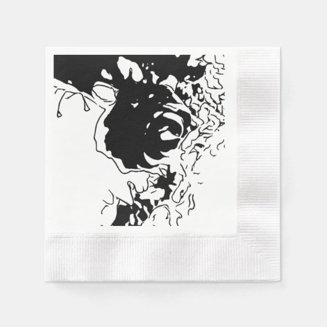 Blumen-Doodle Serviette (Vorderseite)