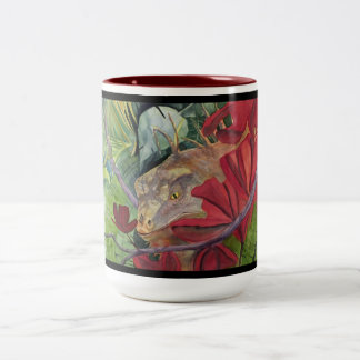 Blumen-Drache-Leguan-Tasse Zweifarbige Tasse