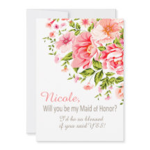 Blumen-Dusche sind Sie meine Trauzeugin? | Rosa