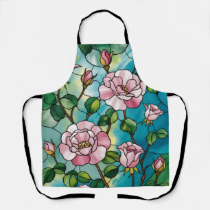Blumen-Effekt mit Glasmalerei Rosa Blumen Botanisc Schürze