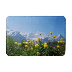 Blumen Eiger Monch Schweizer Alpen Badematte