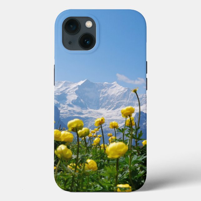 Blumen | Eiger Monch Schweizer Alpen Case-Mate iPhone Hülle (Rückseite)