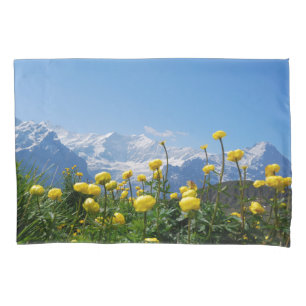 Blumen Eiger Monch Schweizer Alpen Kissenbezug