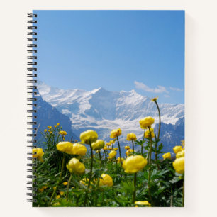 Blumen Eiger Monch Schweizer Alpen Notizbuch