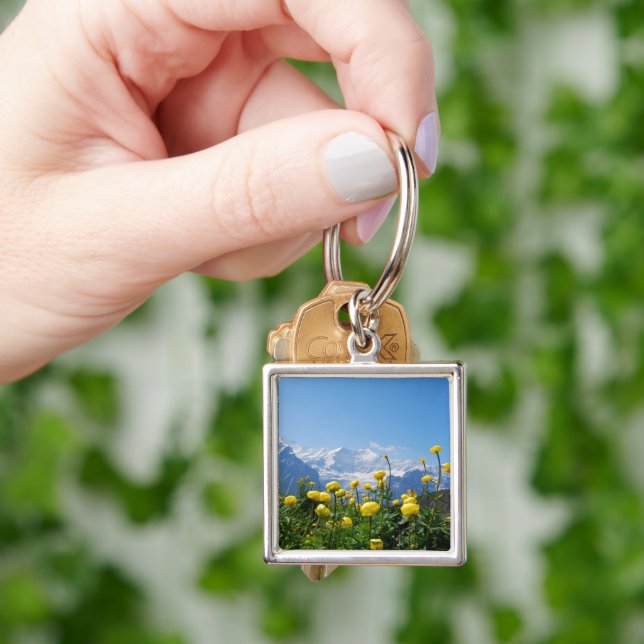 Blumen | Eiger Monch Schweizer Alpen Schlüsselanhänger (Hand)