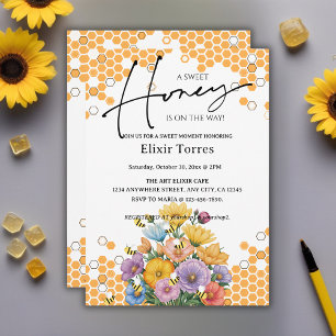 Blumen Eine Süße Honig Biene Baby Shower Einladung