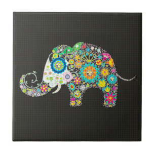 Blumen-Elefant - Diamant-Bolzen Fliese
