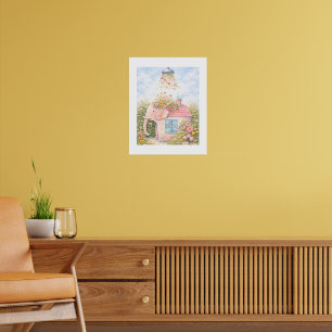 Blumen- Elefanten- Cottage- Kunstposter Poster