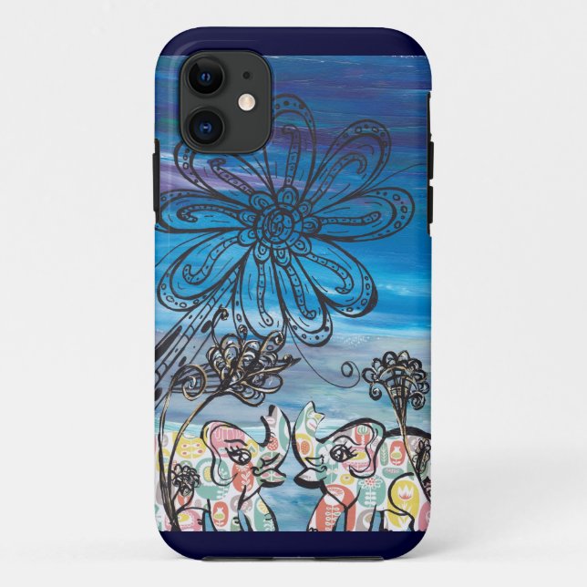 Blumen-Elefanten iPhone Fall Case-Mate iPhone Hülle (Rückseite)