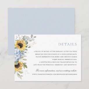 Blumen Elegant Blue Hydrangea Sonnenblumen Details Einladung