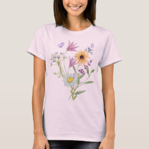 Blumen-Eleganz-T-Shirt – Sanfte Pastellblüten  T-Shirt