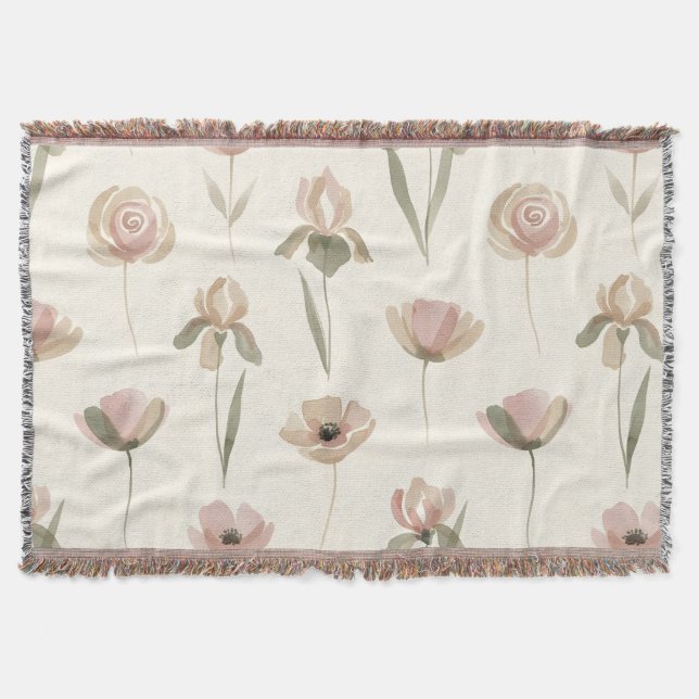 Blumen-Eleganz-Wurfdecke Decke (Vorderseite)