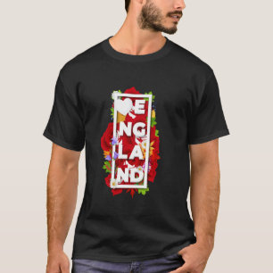 Blumen Englands Rote Tudor-Rose Wortkunst Englisc T-Shirt