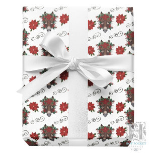 Blumen-Esel-Weihnachts-Geschenkpapier Geschenkpapier
