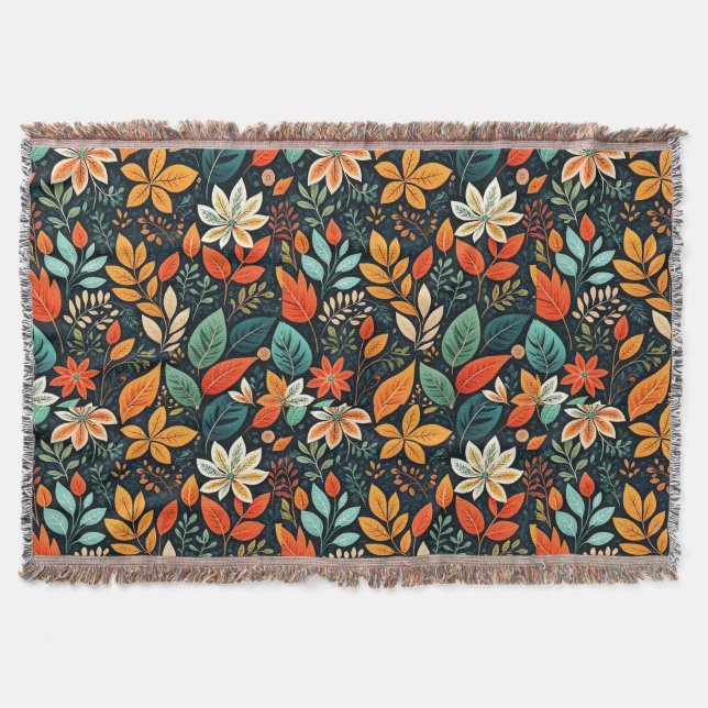 Blumen Exotische Blumen Muster Decke (Vorderseite)