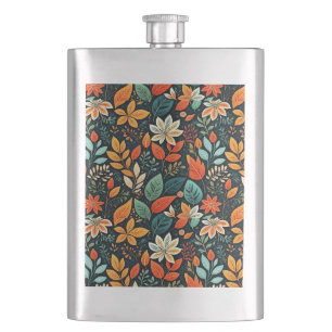 Blumen Exotische Blumen Muster Flachmann