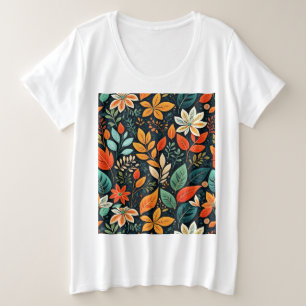 Blumen Exotische Blumen Muster Große Größe T-Shirt