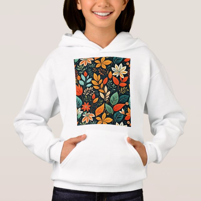 Blumen Exotische Blumen Muster Hoodie (Vorderseite)