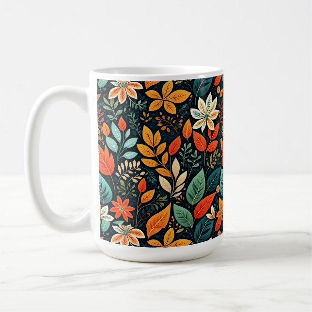 Blumen Exotische Blumen Muster Kaffeetasse (Links)