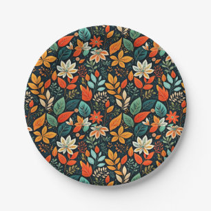 Blumen Exotische Blumen Muster Pappteller