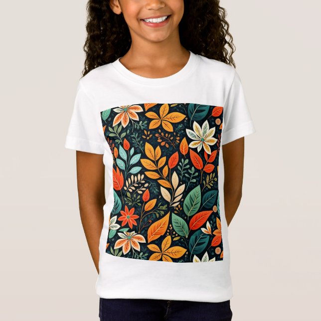 Blumen Exotische Blumen Muster T-Shirt (Vorderseite)