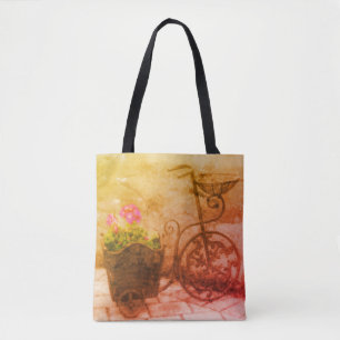 Blumen-Fahrrad-Kunst im Vintage-Look