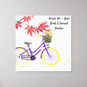 Blumen-Fahrrad-Motivationsdesign Leinwanddruck