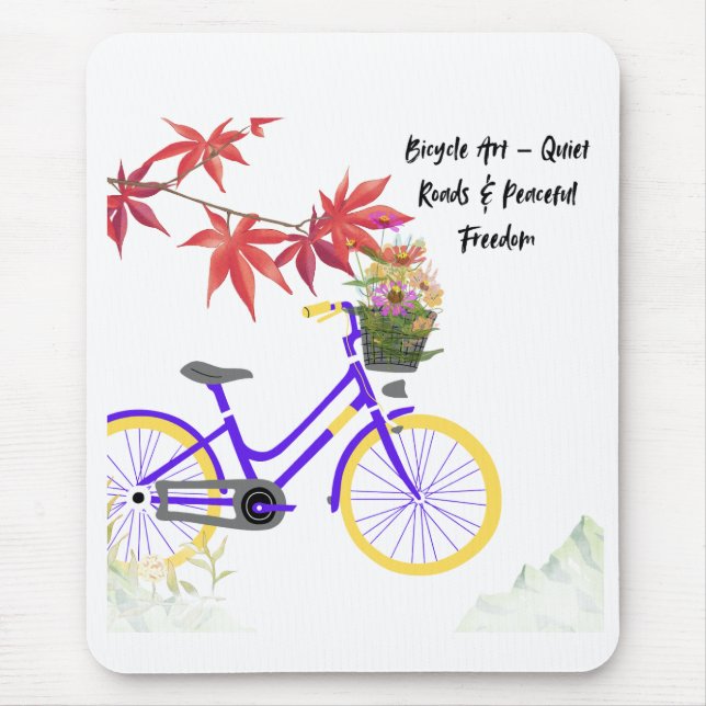 Blumen-Fahrrad-Motivationsdesign Mousepad (Vorne)